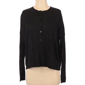 Eileen Fisher Linen Organic Cotton Black Cardigan